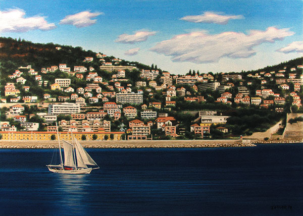 Sailboat at Villefranche<small><br>Framed<br>$1600</small>