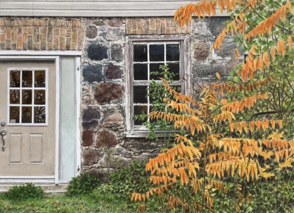 Sumach at the Side Door<br><small>Framed<br>$1400</small>