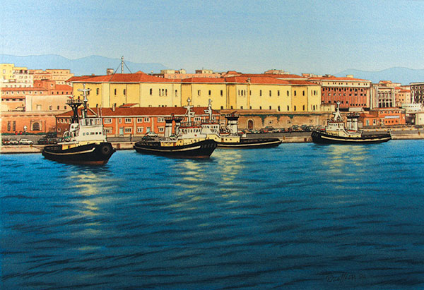 Tugs at Port - Livorno<small><br>Framed<br>$1400</small>